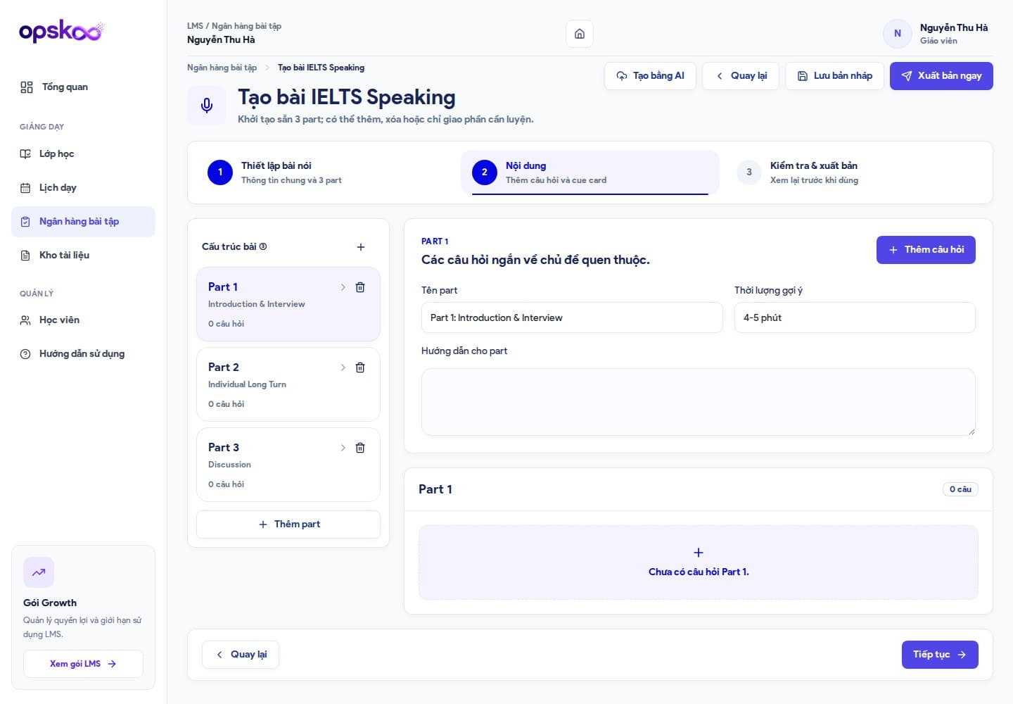 Trình tạo IELTS Speaking